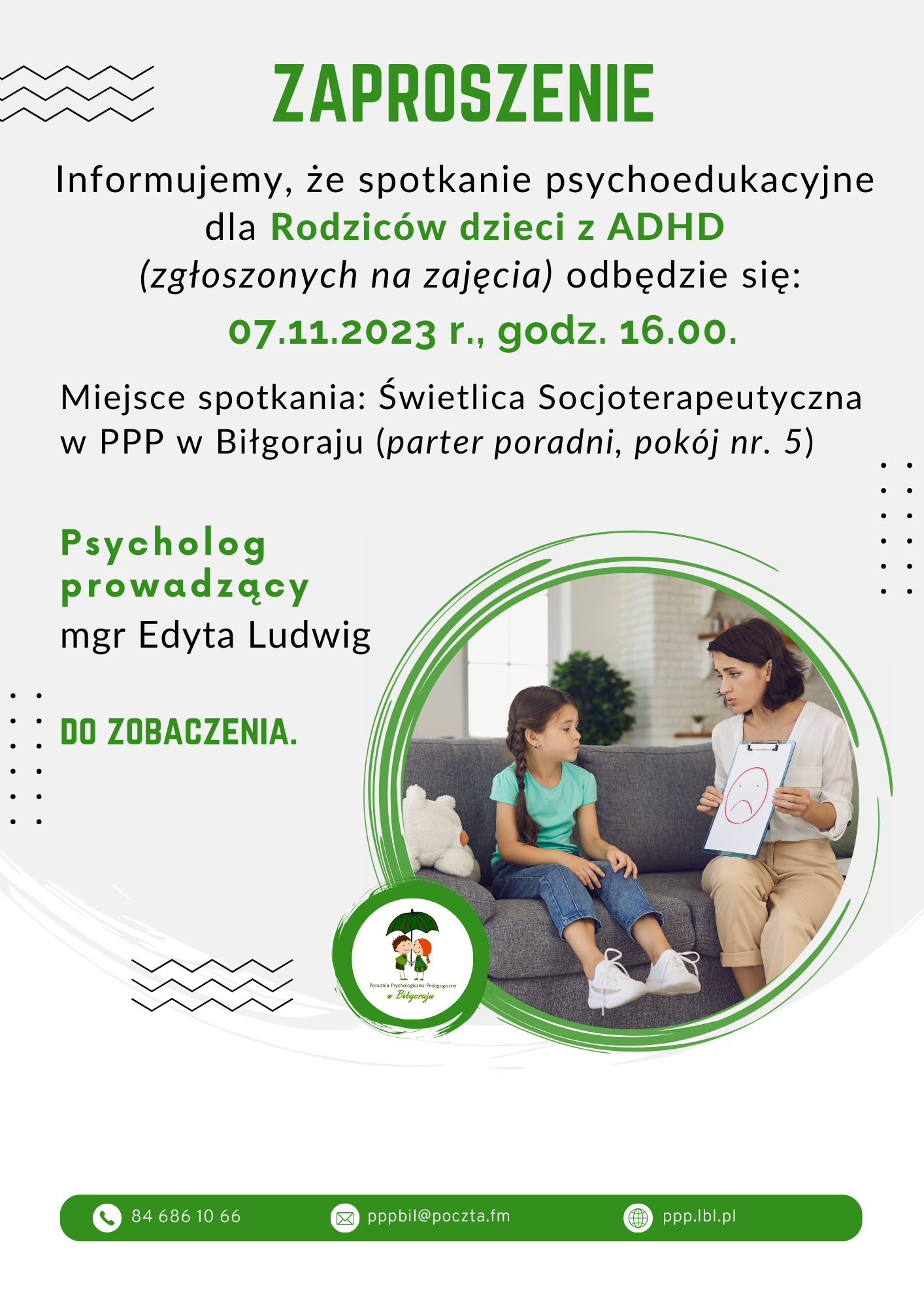 Spotkanie psychoedukacyjne dla Rodziców dzieci z ADHD